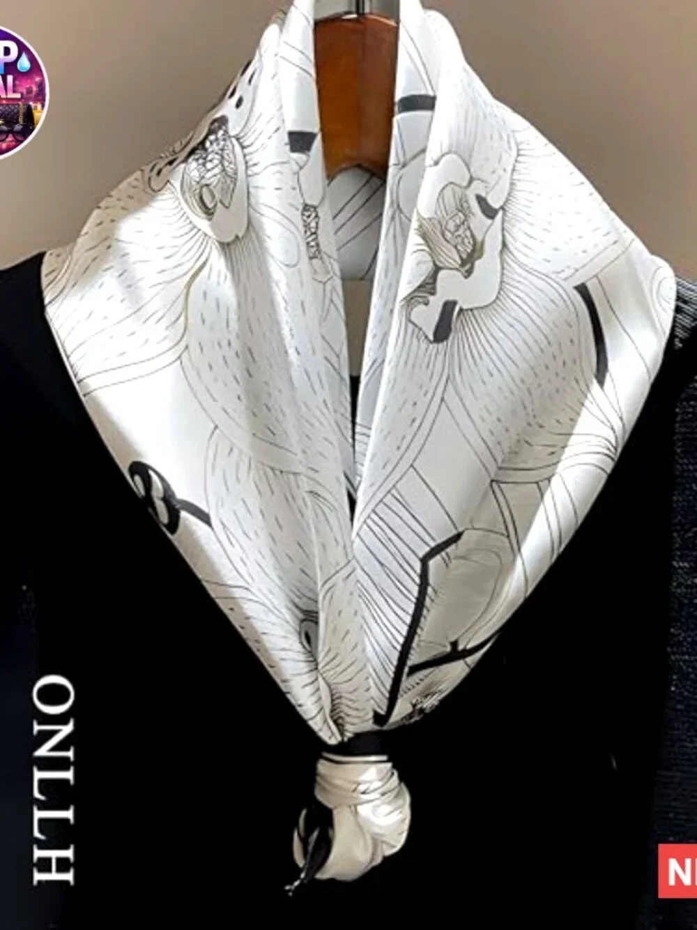 100% Mulberry Silk Scarf Lightweight Square Neckerchief Wrap